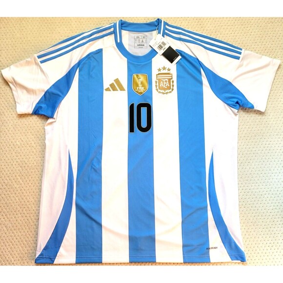 NWT Adidas Men's Argentina 2024 MESSI #10 Home Soccer Jersey SLIM FIT IX7790,XXL - Picture 2 of 9